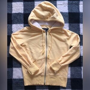 American Eagle Outfitters Soft Yellow Hooded Full Zip Jacket Size Medium